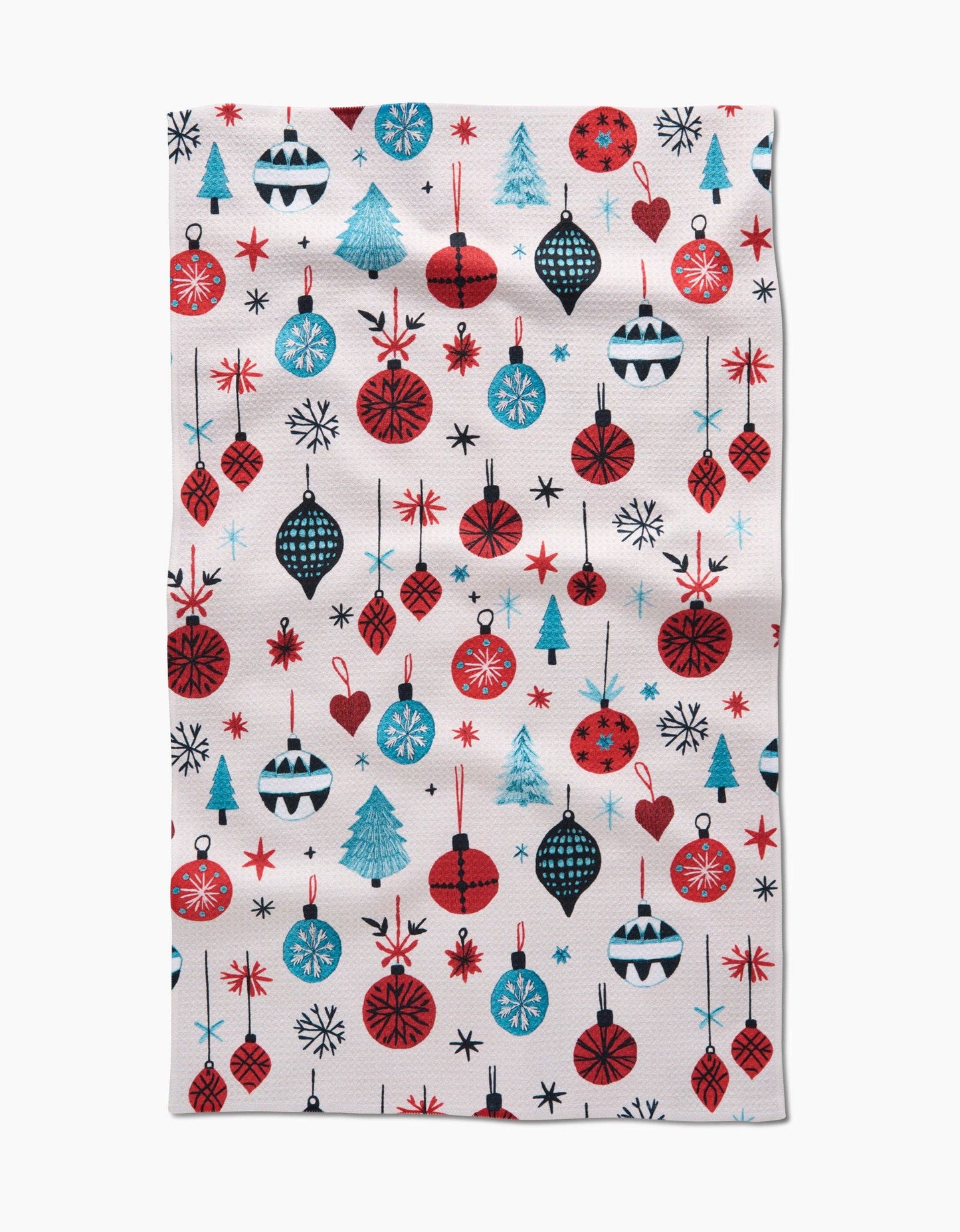 Embroidered Ornaments Tea Towel