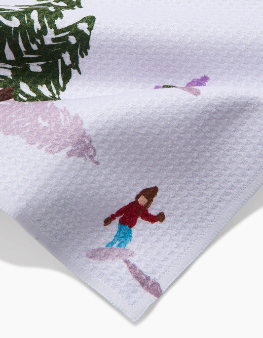 Winter Skiing Trip Bar Towel