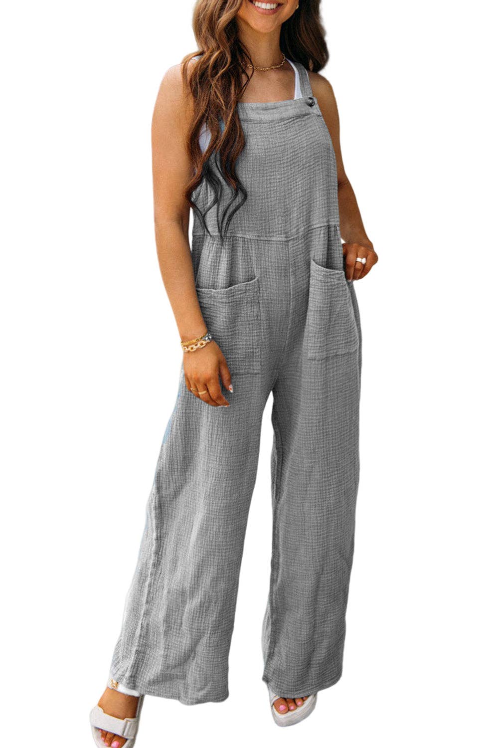 Grey Wide Leg Pocket Jumper: M