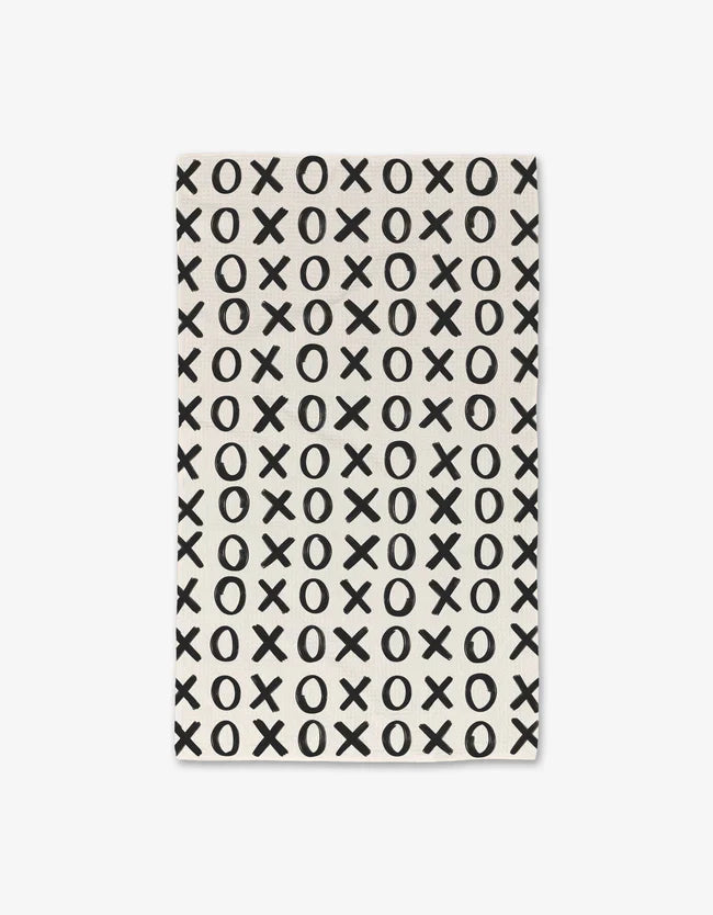 Geometry - Hug and Kiss White Kitchen Tea Towel