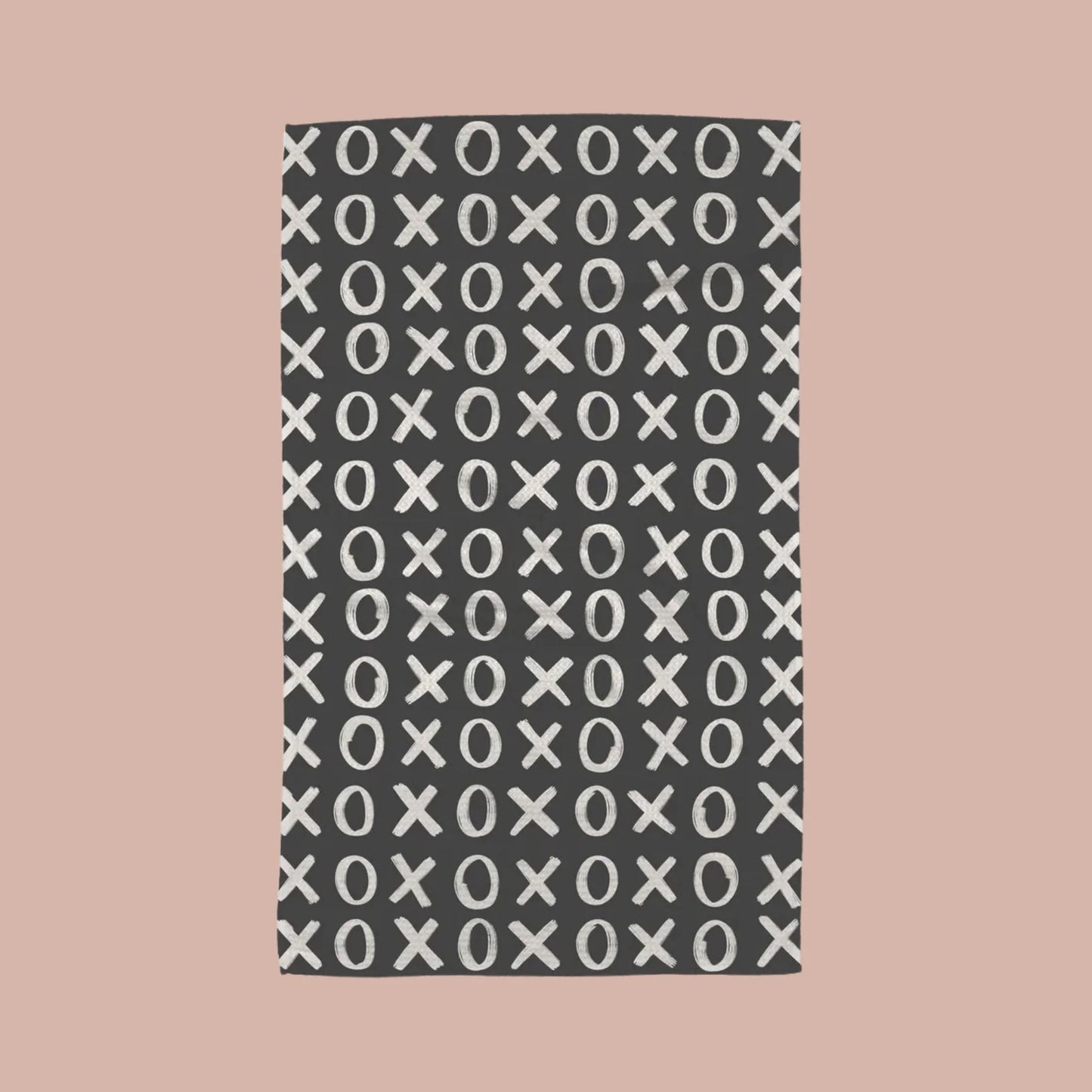 Geometry - Hugs and Kisses Black Kitchen Tea Towel