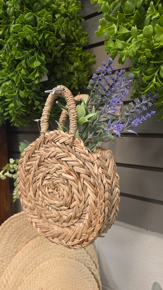 Rattan hanging planter decor