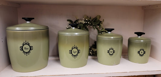 West Bend vintage metal canisters