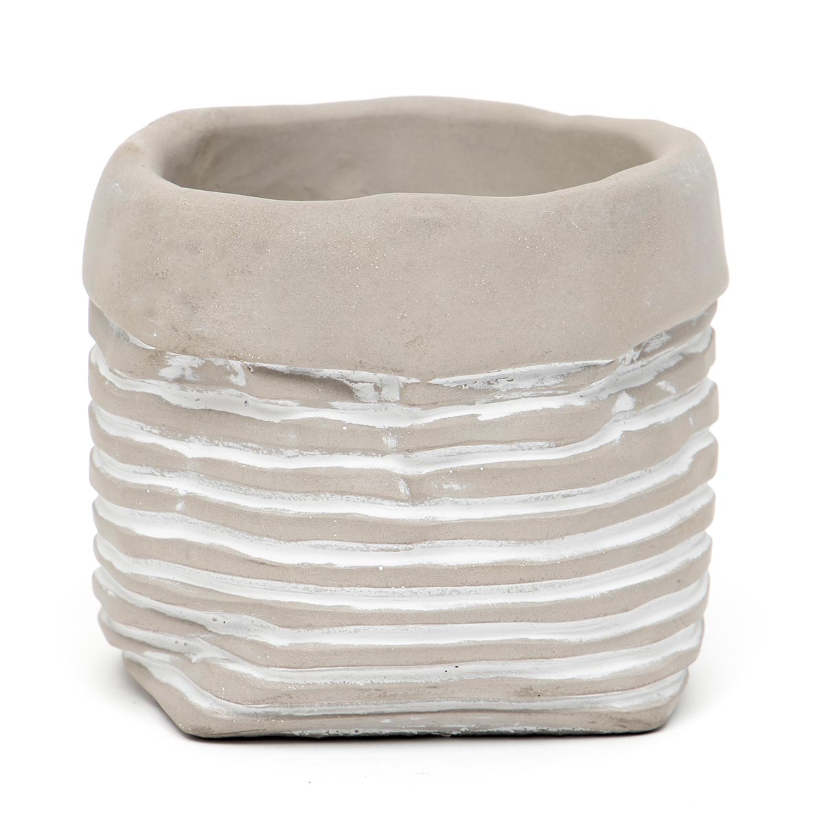 Planter Grey and White Concrete