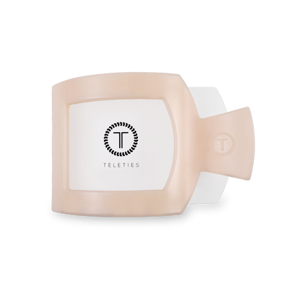 Almond Beige Medium Flat Square Clip
