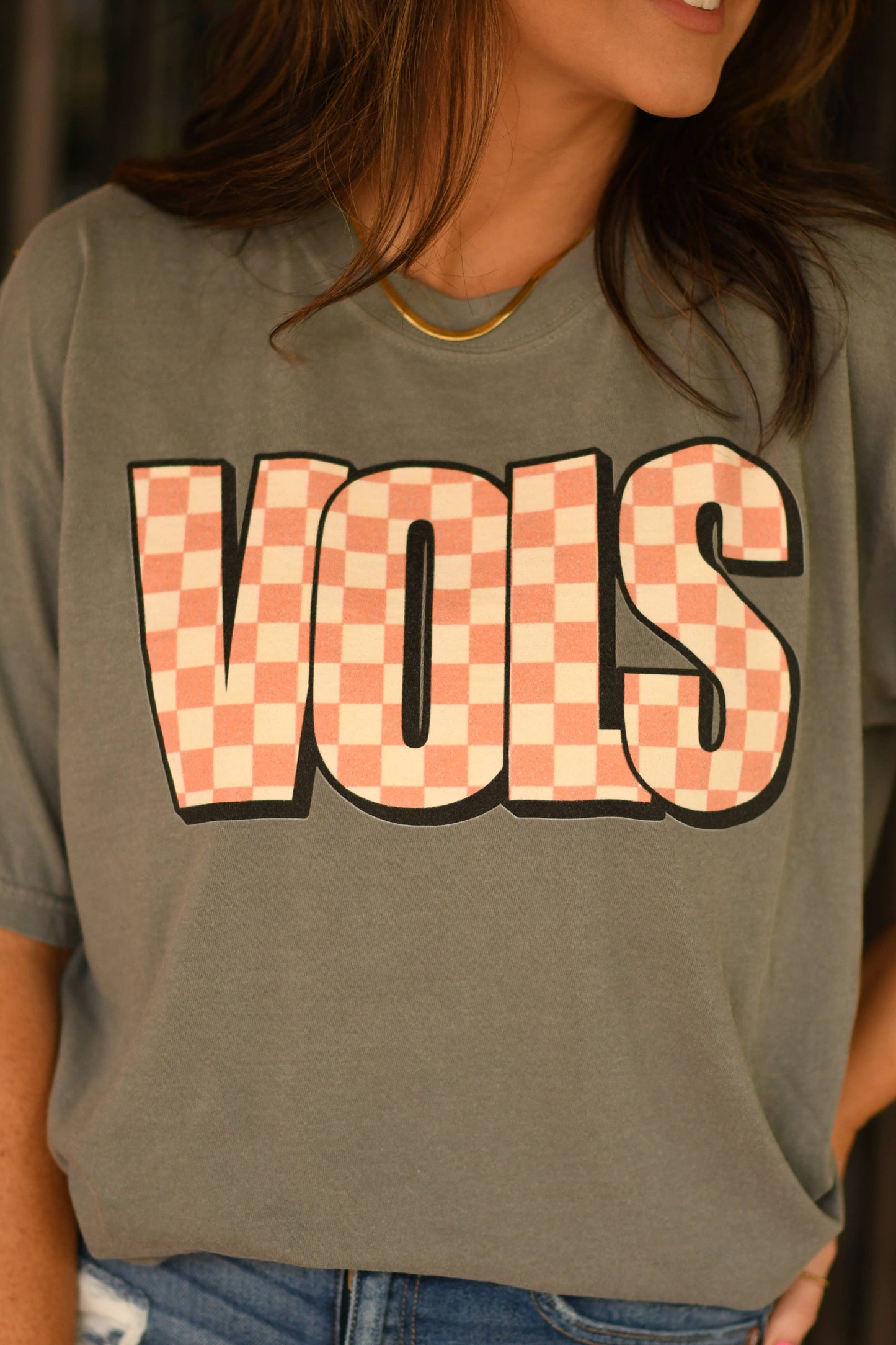Vols Checkered Tee: GREY / M