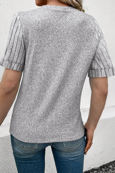 Grey Contrast Texture Tee: M