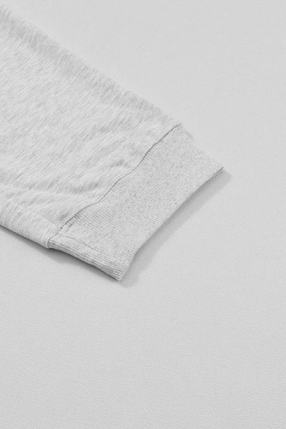 Grey Quarter Zip Jogger Set: M