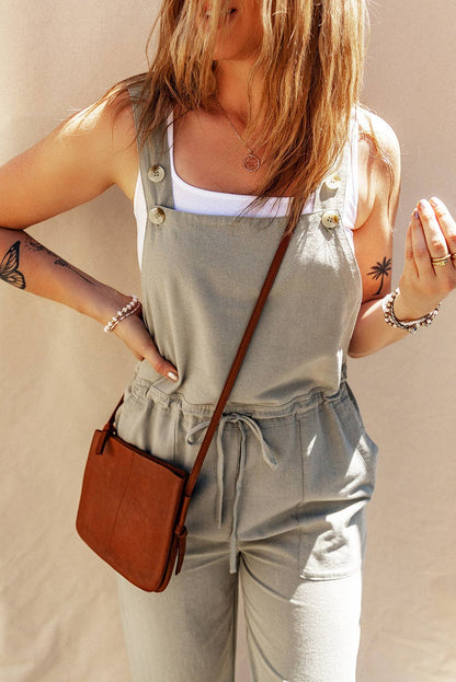 Sage Cropped Jumpsuit: Sage Green / L