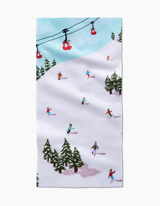 Winter Skiing Trip Bar Towel