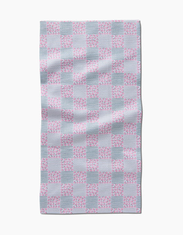 Geometry - Mini Flowers and Stripes Check Bar Towel