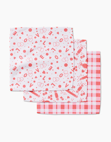 Geometry - Sweet Love Dish Cloths Set of 3