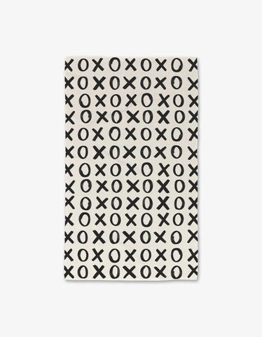 Geometry - Hug and Kiss White Kitchen Tea Towel
