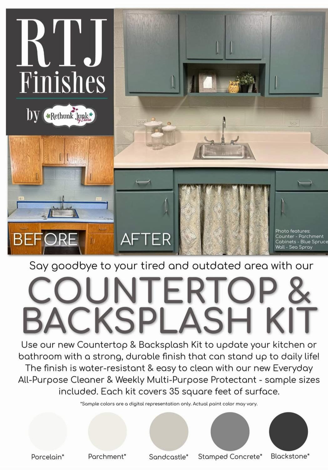 Rethunk Junk Counter Top and Backsplash Paint Kit