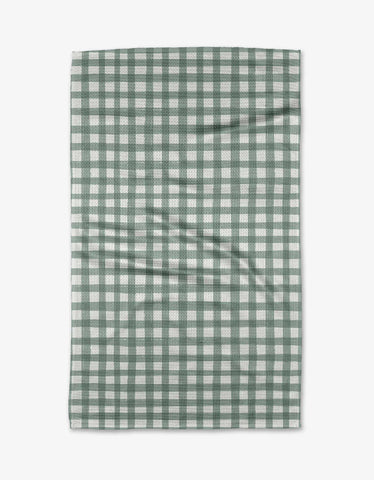 Geometry - Picnic Gingham Green Kitchen Tea Towel