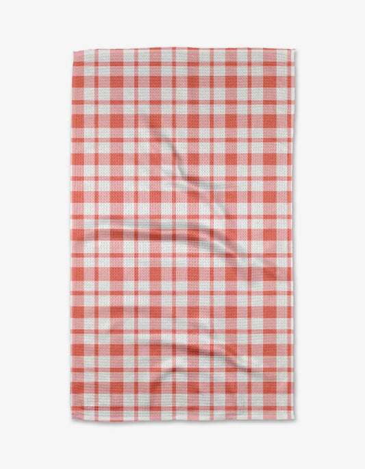 Geometry - Pretty in Pink Plaid Tea Towel