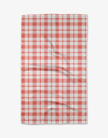 Geometry - Pretty in Pink Plaid Tea Towel