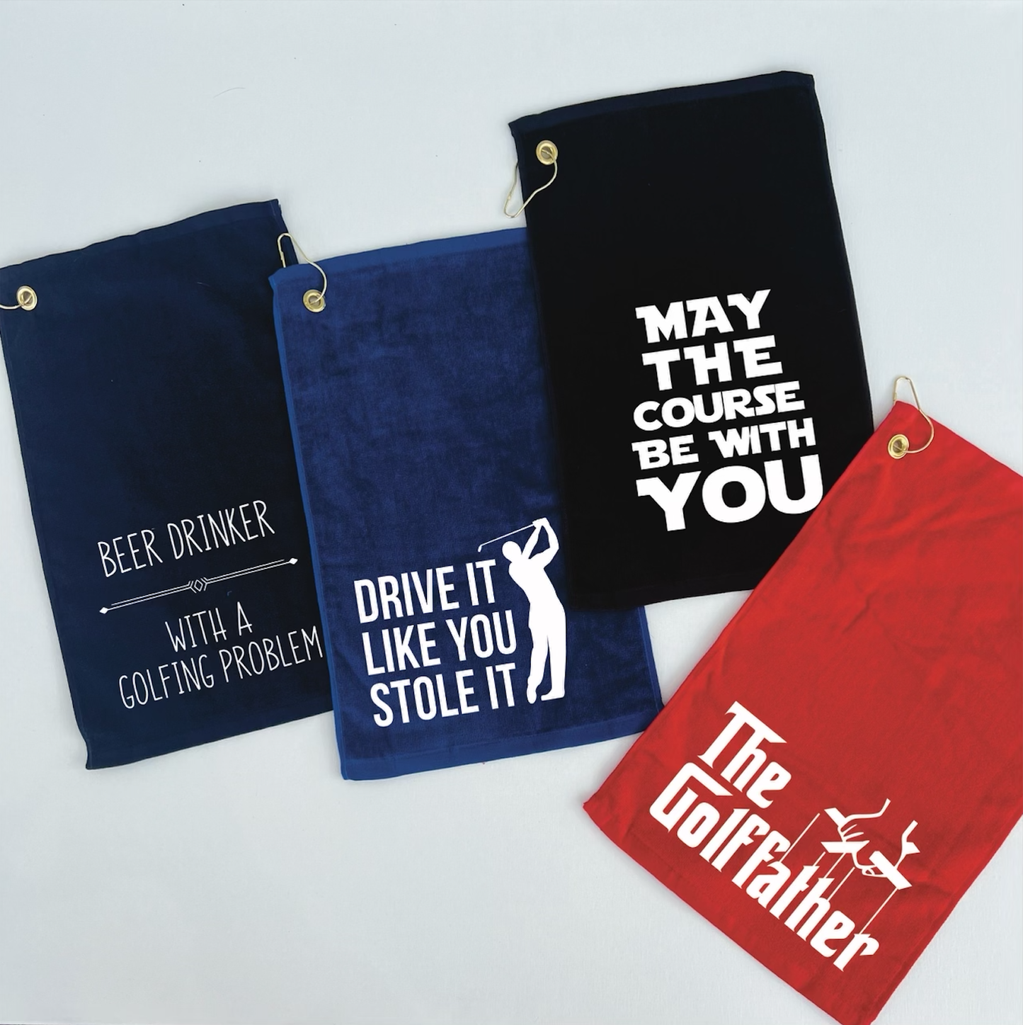 Hilarious Golf Towels (Set I): May The Course Be With You / Black