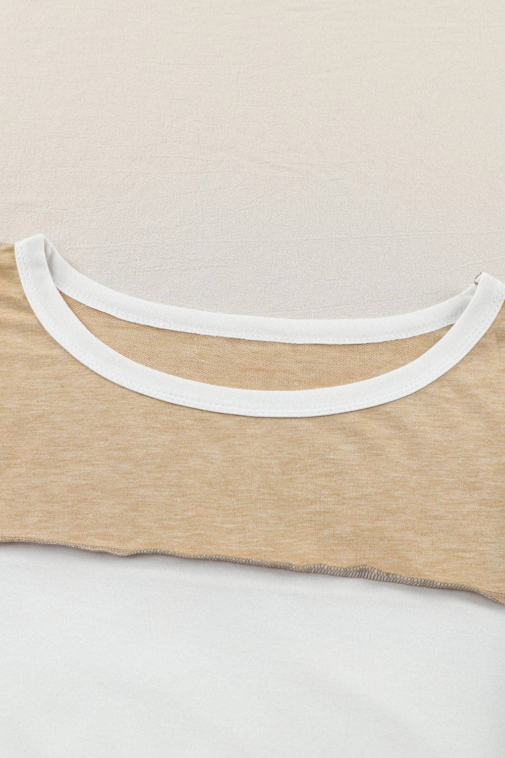 Neutral Colorblock Top: Khaki / M