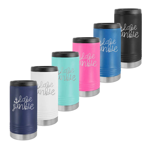 Lake Junkie Slim Can Beverage Holder: Teal