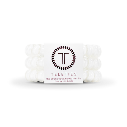 Coconut White - Large Spiral Hair Coils, Hair Ties, 3-pack: Large