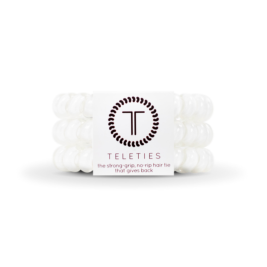 Coconut White - Large Spiral Hair Coils, Hair Ties, 3-pack: Large