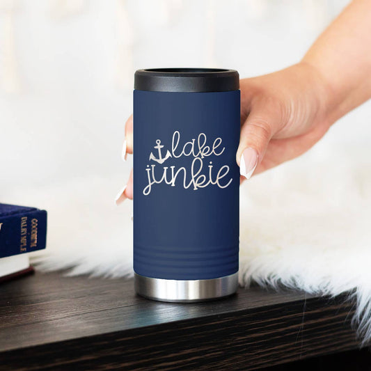 Lake Junkie Slim Can Beverage Holder: Navy