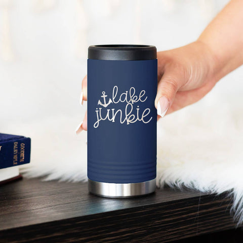 Lake Junkie Slim Can Beverage Holder: Navy