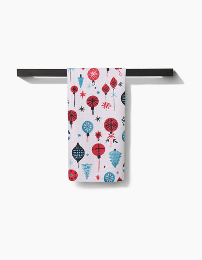 Embroidered Ornaments Tea Towel