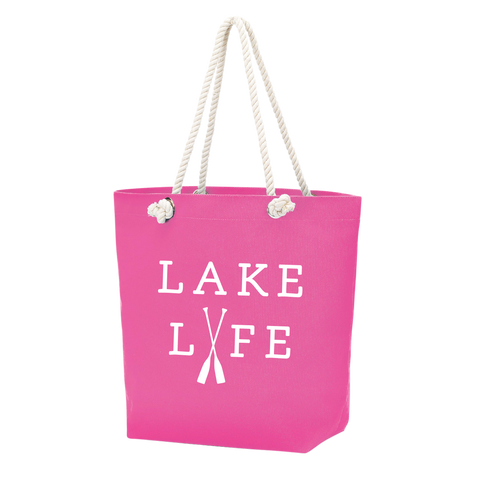 Lake Life Castaway Tote: Hot Pink