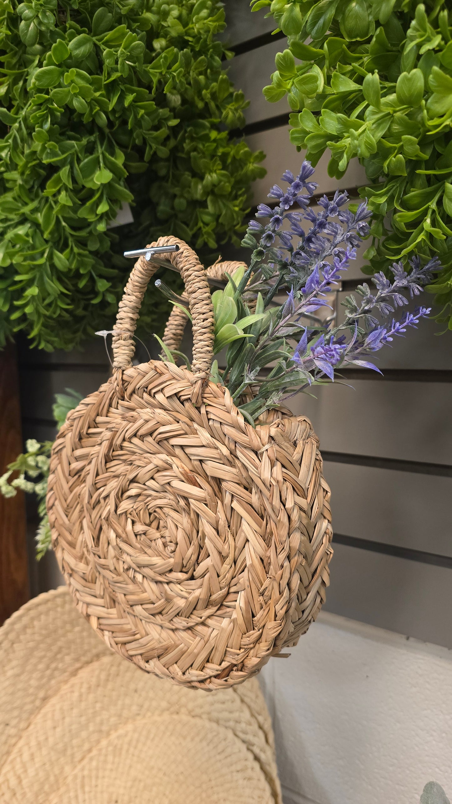 Rattan hanging planter decor