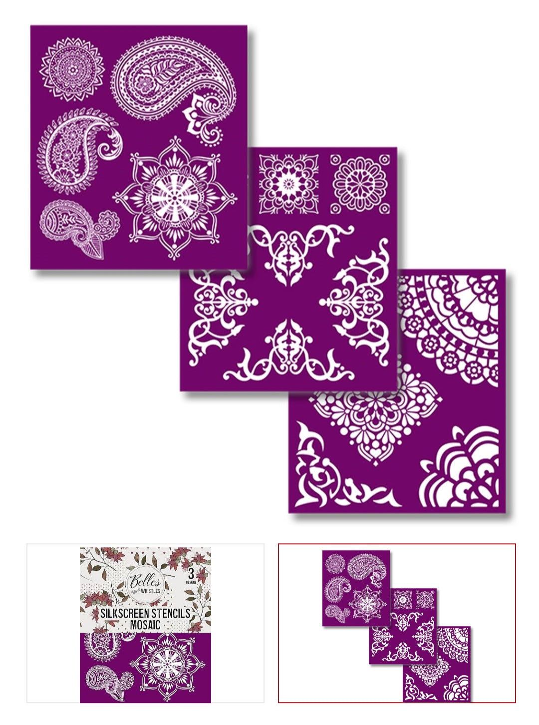 Belles and Whistles Silkscreen Stencils