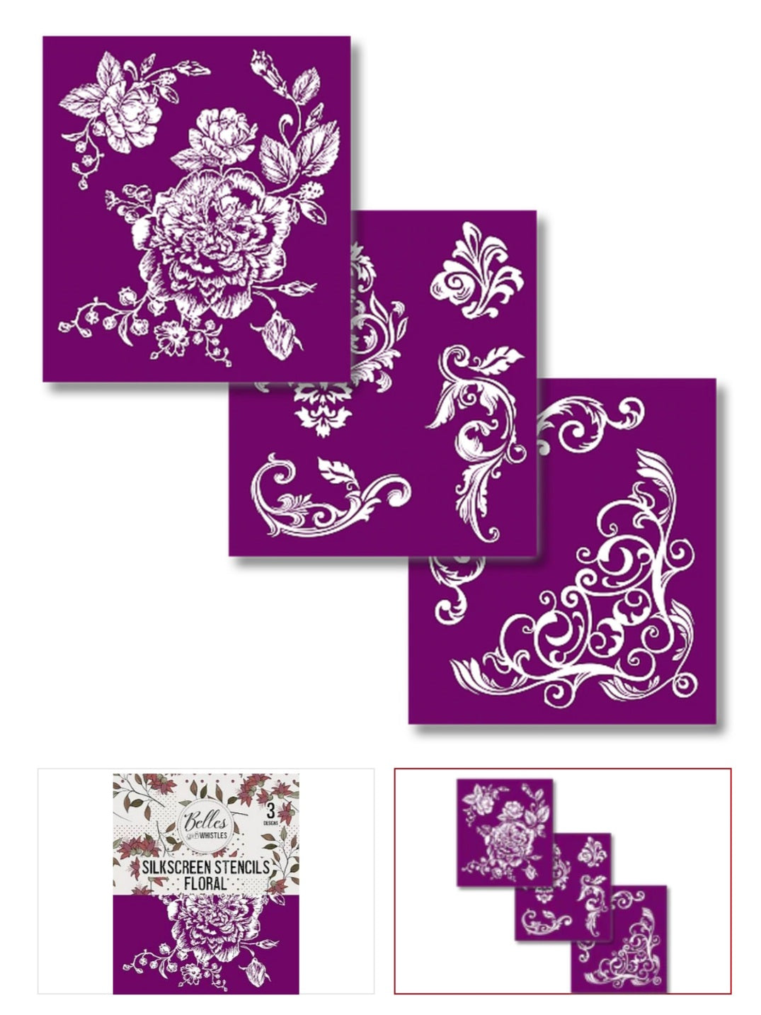 Belles and Whistles Silkscreen Stencils