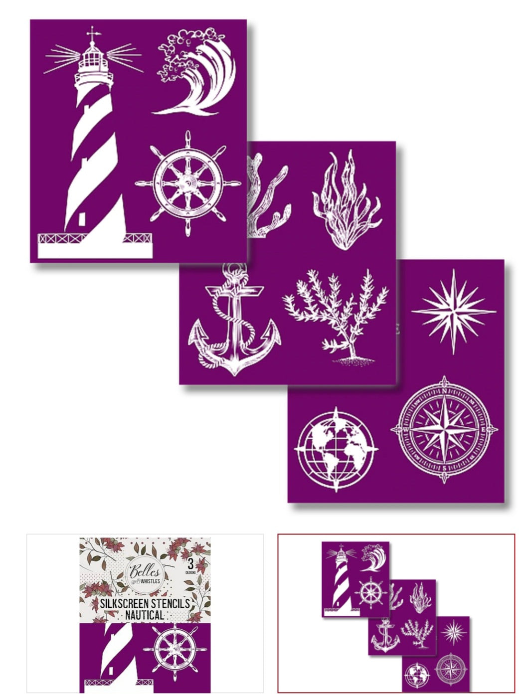 Belles and Whistles Silkscreen Stencils