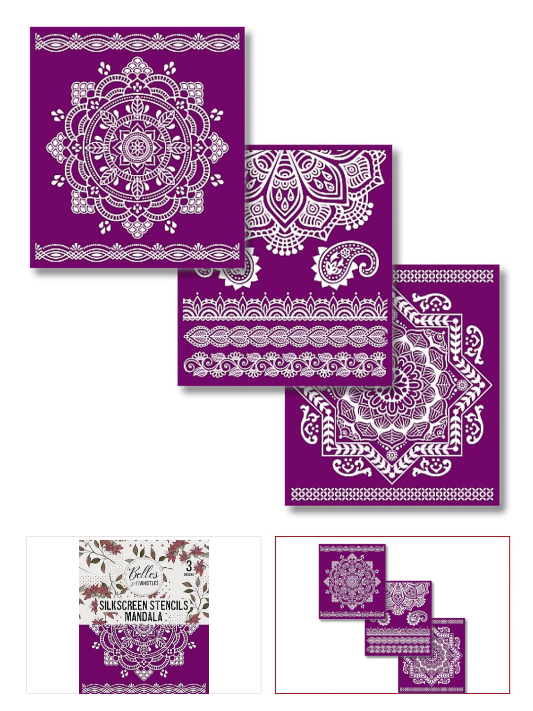 Belles and Whistles Silkscreen Stencils
