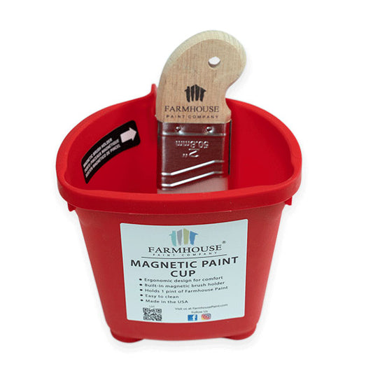 Farmhouse Paint Cup with Magnetic Brush Holder