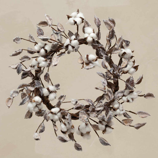 Cotton Wreath 18"