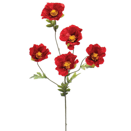 Poppy Red Spray 28"