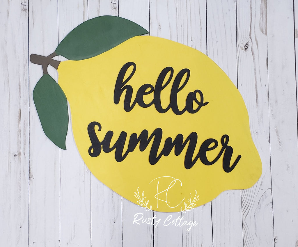 Hello Summer Lemon 3D Door Hanger